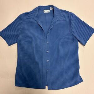 Joanna Short-Sleeve Button-Down Shirt in Denim Blue